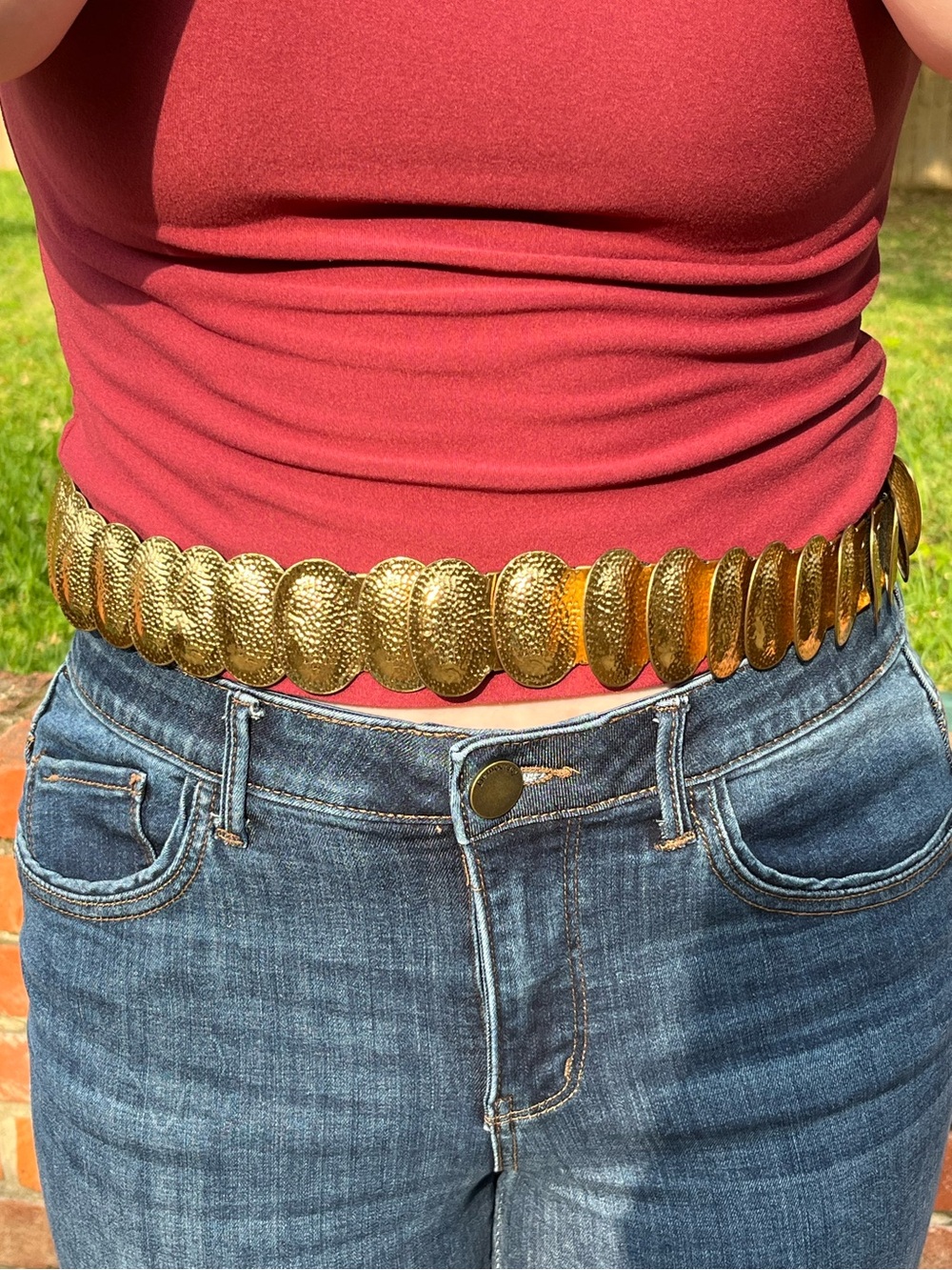 Vintage Gold Disc Chain Waist Belt
